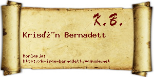 Krisán Bernadett névjegykártya
