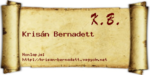 Krisán Bernadett névjegykártya