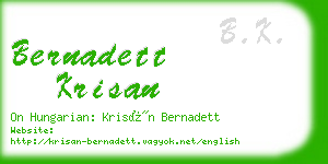 bernadett krisan business card